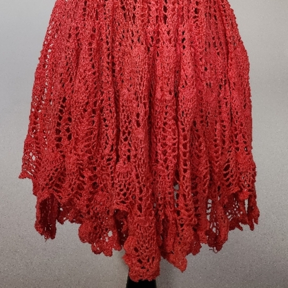 Coral crochet Strapless Sundress - Picture 7 of 12